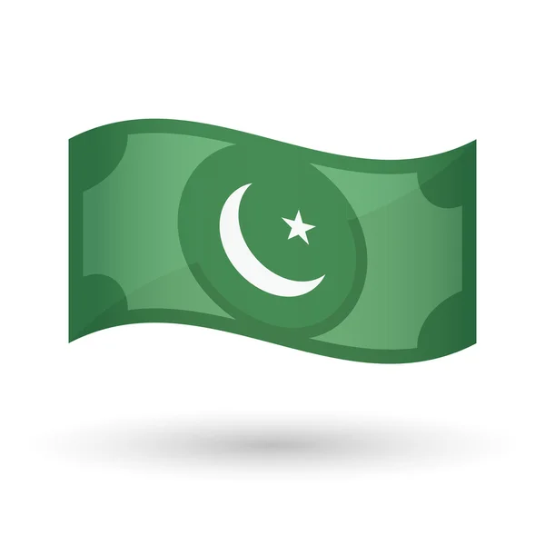 Illustratie van een wapperende bankbiljet met een teken van de islam — Stockvector