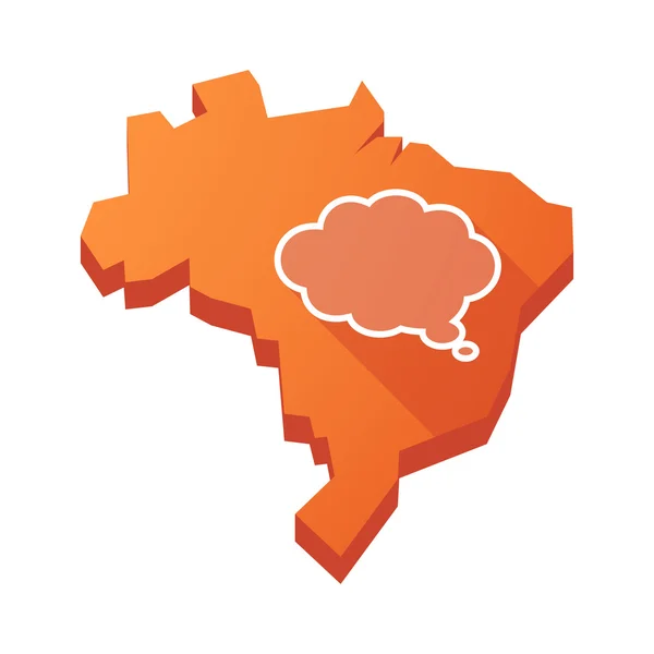 Ilustração de um mapa isolado do Brasil com um balão de nuvem cômica — Vetor de Stock