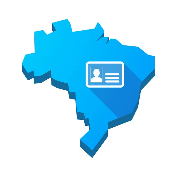 Kimlik kartı ile izole bir Brezilya harita gösterimi — Stok Vektör