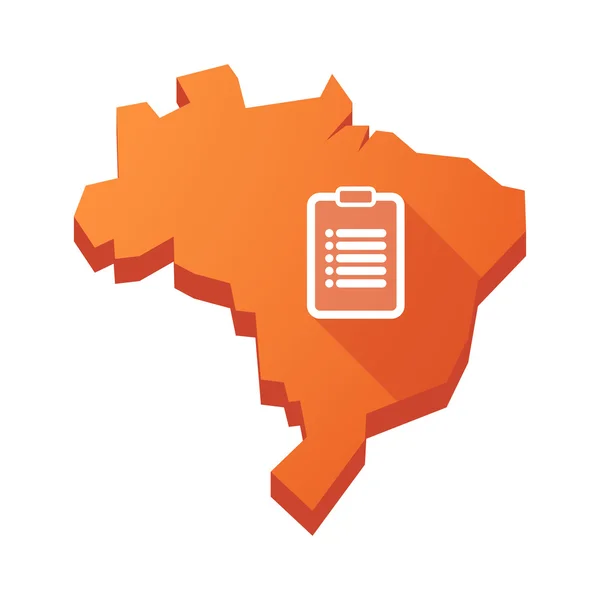 Illustrazione di una mappa isolata del Brasile con un rapporto — Vettoriale Stock