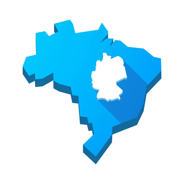 Ilustração de um mapa isolado do Brasil com um mapa da Alemanha — Vetor de Stock