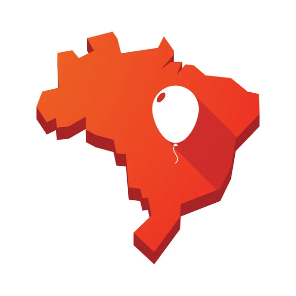 Illustratie van een geïsoleerde Brazilië-kaart met een ballon — Stockvector