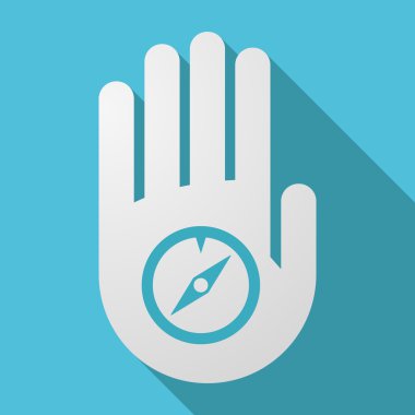 Uzun gölge el bir pusula ile