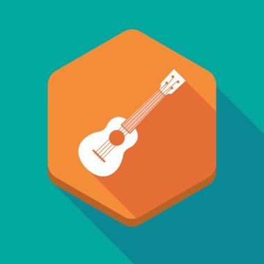 Uzun bir ukulele ile gölge altıgen simgesi