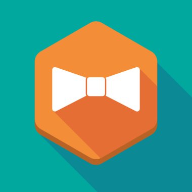 Uzun gölge altıgen simgesi bir boyun ile kravat simgesi