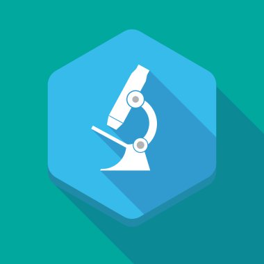 Uzun bir mikroskop simgesi ile gölge altıgen simgesi