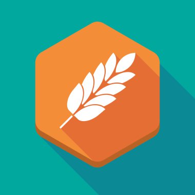 Uzun bir buğday bitki simgesi ile gölge altıgen simgesi