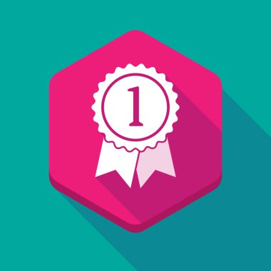 Uzun bir şerit Ödülü ile gölge altıgen simgesi