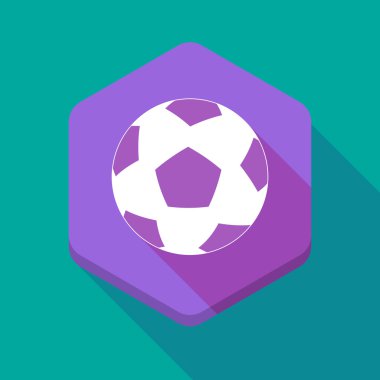 Uzun bir futbol topu ile gölge altıgen simgesi
