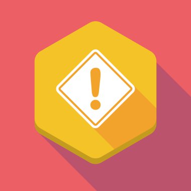 Uzun bir uyarı yol işareti ile gölge altıgen simgesi