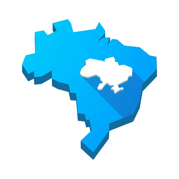 孤立的巴西地图与乌克兰的地图的插图 — 图库矢量图片