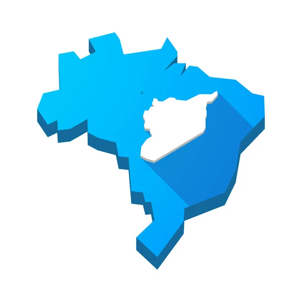 Illustration d'une carte isolée du Brésil avec la carte de la Syrie — Image vectorielle