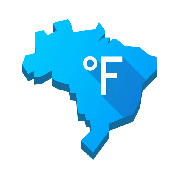 孤立的巴西地图 farenheith 度的插图 — 图库矢量图片