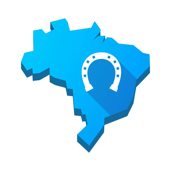 Εικονογράφηση του μια απομονωμένη Βραζιλία Χάρτης με το πέταλο σύμβολο — Διανυσματικό Αρχείο