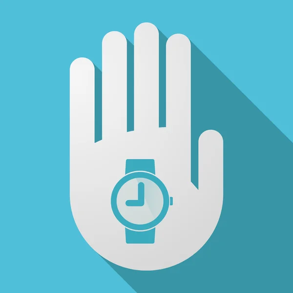 Μεγάλη σκιά χέρι με ένα καρπό ρολόι — Διανυσματικό Αρχείο