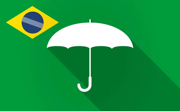 Uzun gölge Bazil bayrak bir şemsiye ile — Stok Vektör