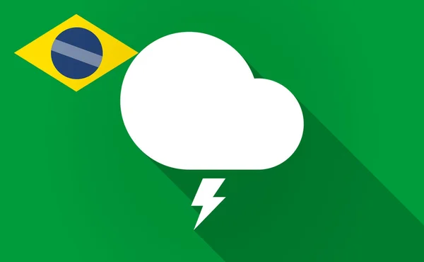 Ombre longue Drapeau brésilien avec un nuage orageux — Image vectorielle