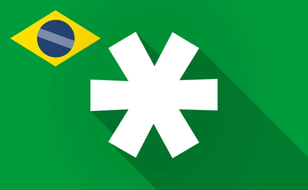 Bandeira de Bazil de sombra longa com um asterisco — Vetor de Stock