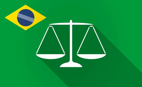 Bandeira de sombra longa Bazil com um sinal de balança de peso de justiça —  Vetores de Stock