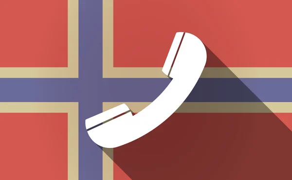 Långa skugga Norge flagga med en telefon — Stock vektor