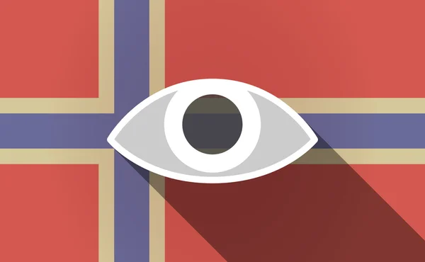 目と長い影ノルウェー国旗 — ストックベクタ