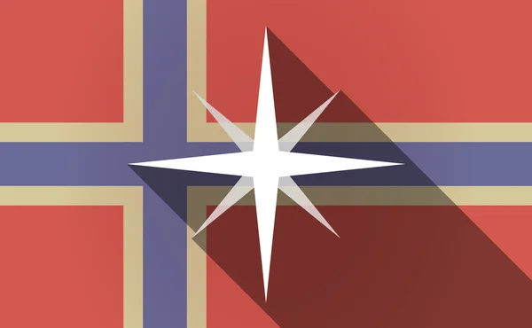 Dlouhý stín Norsko vlajka s jiskru — Stockový vektor