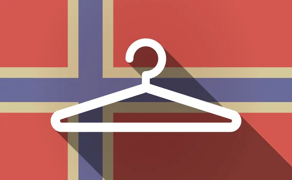 長い影のハンガーを使ってノルウェー国旗 — ストックベクタ