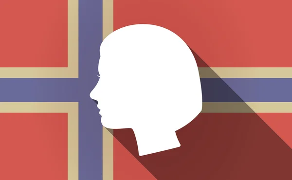 Långa skugga Norge flagga med en kvinnlig chef — Stock vektor