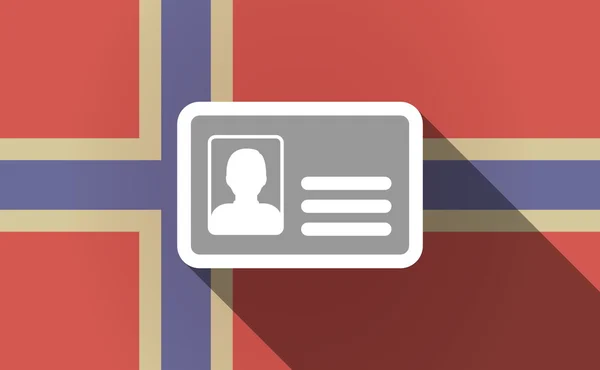 Långa skugga Norge flagga med ett ID-kort — Stock vektor