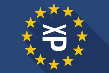 uzun gölge AB bayrağı metin yapıştırma bir dil ile ifade yüz