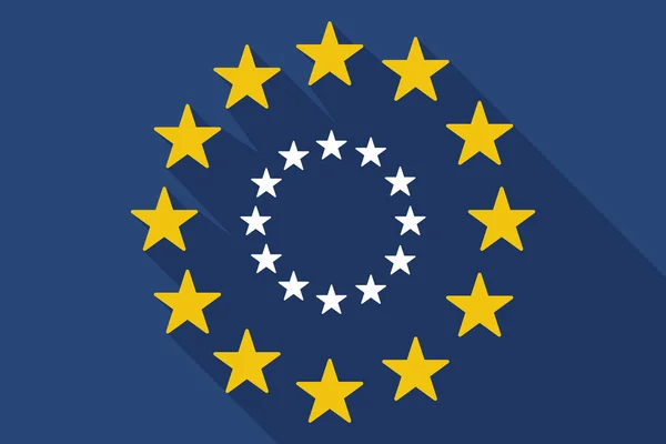 Ombre longue drapeau de l'UE avec les étoiles du drapeau de l'UE — Image vectorielle