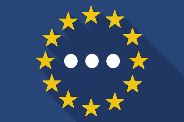 Długi cień Flaga UE z prostokątnego znak wielokropka — Wektor stockowy