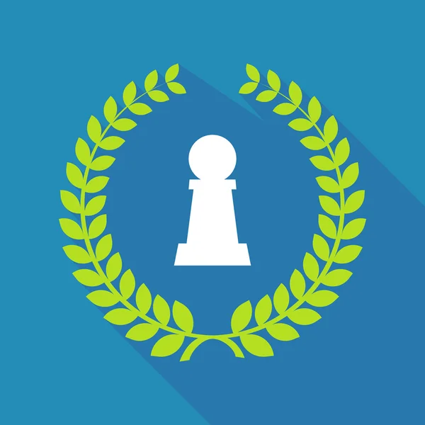Langer Schatten Lorbeerkranz-Ikone mit Schachfigur — Stockvektor