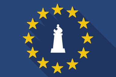 uzun gölge AB bayrağı bir fil satranç rakam ile