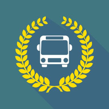 uzun gölge defne çelengi simgesi bir otobüs simgesi