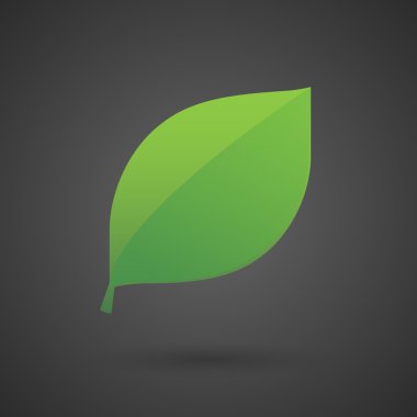  karanlık bir arka plan üzerinde beyaz yaprak yeşil simge