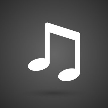  karanlık bir arka plan üzerinde bir not beyaz müzik simgesi