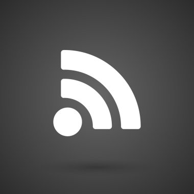  bir Rss işareti simgesi karanlık bir arka plan üzerinde beyaz
