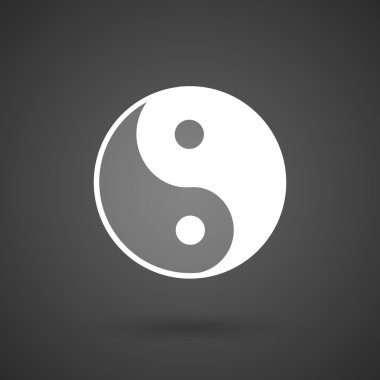   karanlık bir arka plan bir ying yang beyaz simgesini