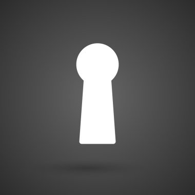   karanlık bir arka plan üzerinde bir anahtar deliği beyaz simgesi