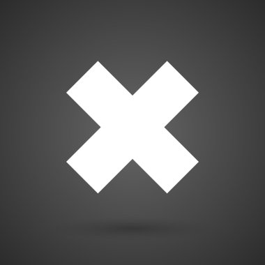  bir x işareti simgesi karanlık bir arka plan üzerinde beyaz