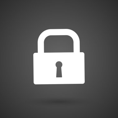   karanlık bir arka plan bir kapalı kilit pad beyaz simgesini