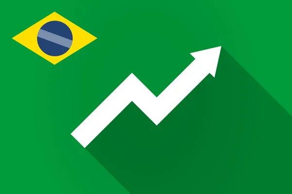 Langer Schatten brasilianische Flagge mit einem Diagramm — Stockvektor