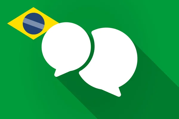 Uzun gölge Brezilya bayrağı komik balonları — Stok Vektör