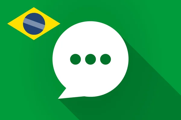Bandiera lunga ombra Brasile con palloncino a fumetti — Vettoriale Stock