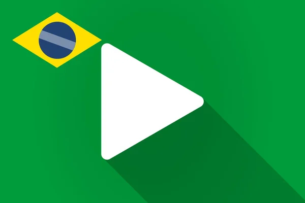 Langer Schatten brasilianische Fahne mit einem Spielzeichen — Stockvektor