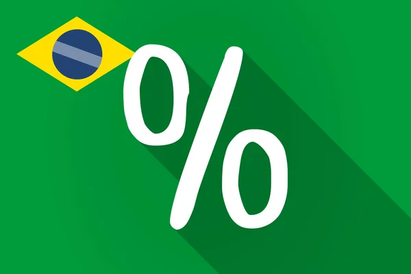 Långa skugga Brasilien flagga med en rabatt logga — Stock vektor
