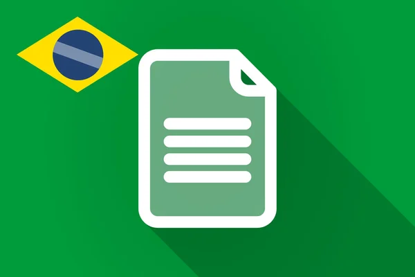 Långa skugga Brasilien flagga med ett dokument — Stock vektor