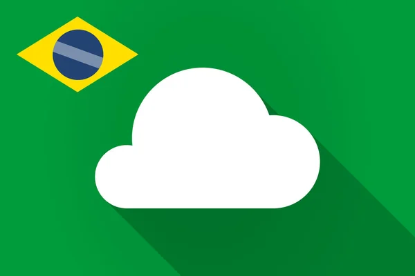 Ombre longue drapeau du Brésil avec un nuage — Image vectorielle