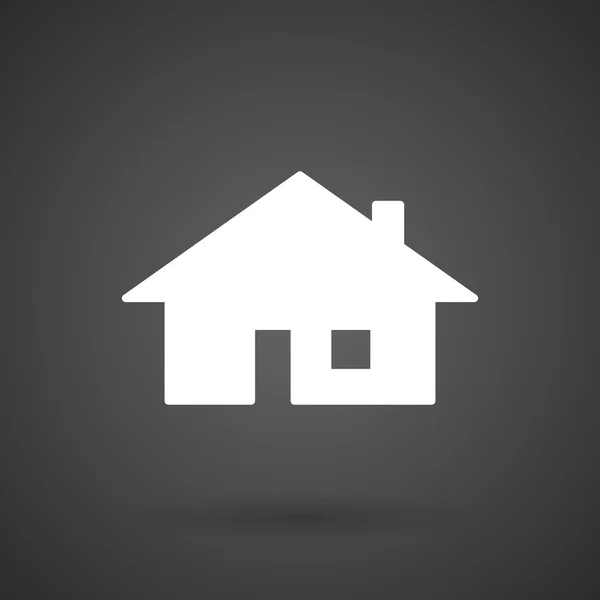 Un icono blanco de la casa sobre un fondo oscuro — Vector de stock
